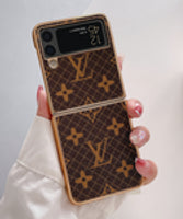 Luxury Patterned Z Flip Case with Gold Frame –for Samsung Z Flip