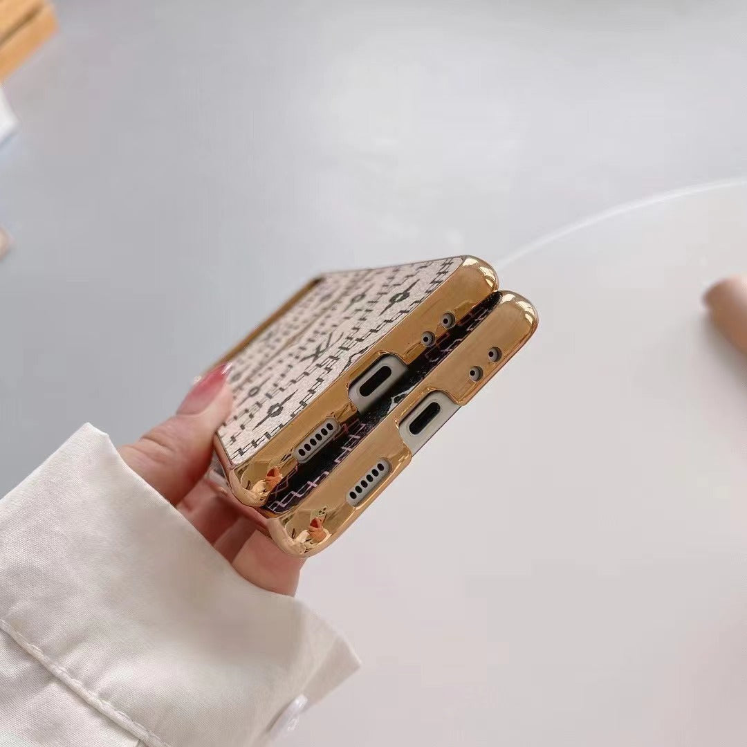 Luxury Patterned Z Flip Case with Gold Frame –for Samsung Z Flip
