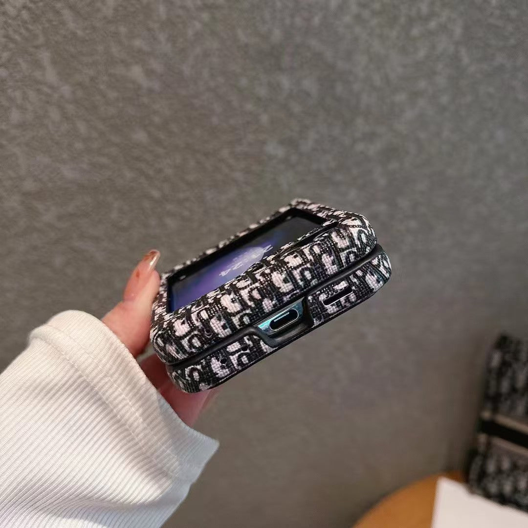 Luxury Monogram Card Holder Case for Samsung Z Flip