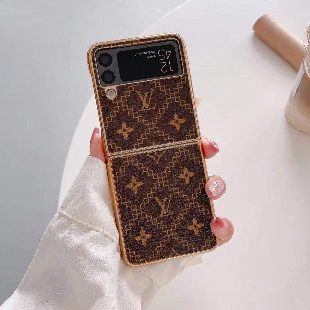 Luxury Patterned Z Flip Case with Gold Frame –for Samsung Z Flip
