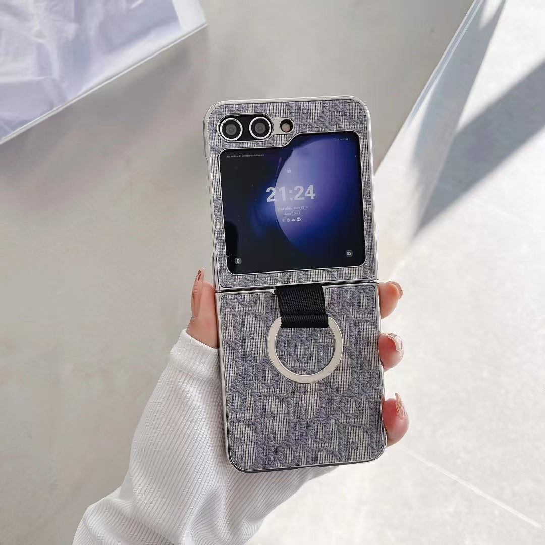 Designer-Inspired Fabric Ring Case for Samsung Z Flip