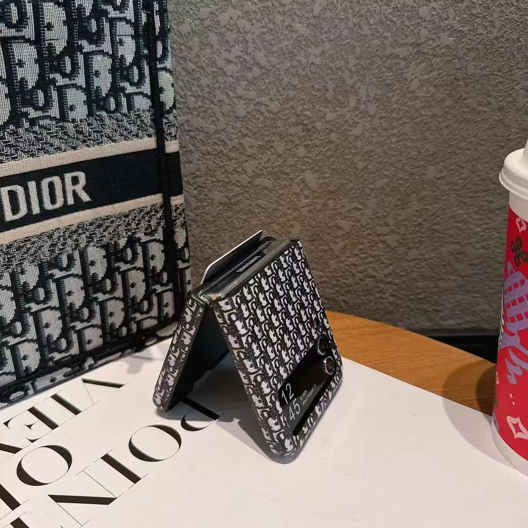 Luxury Monogram Card Holder Case for Samsung Z Flip
