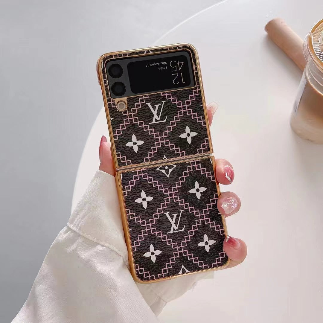 Luxury Patterned Z Flip Case with Gold Frame –for Samsung Z Flip