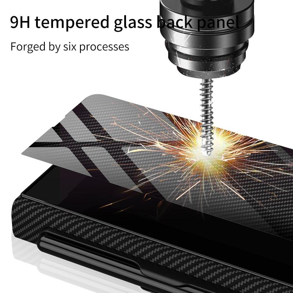 Pen Slot Holder Flip Leather Case For Samsung Galaxy Z Fold