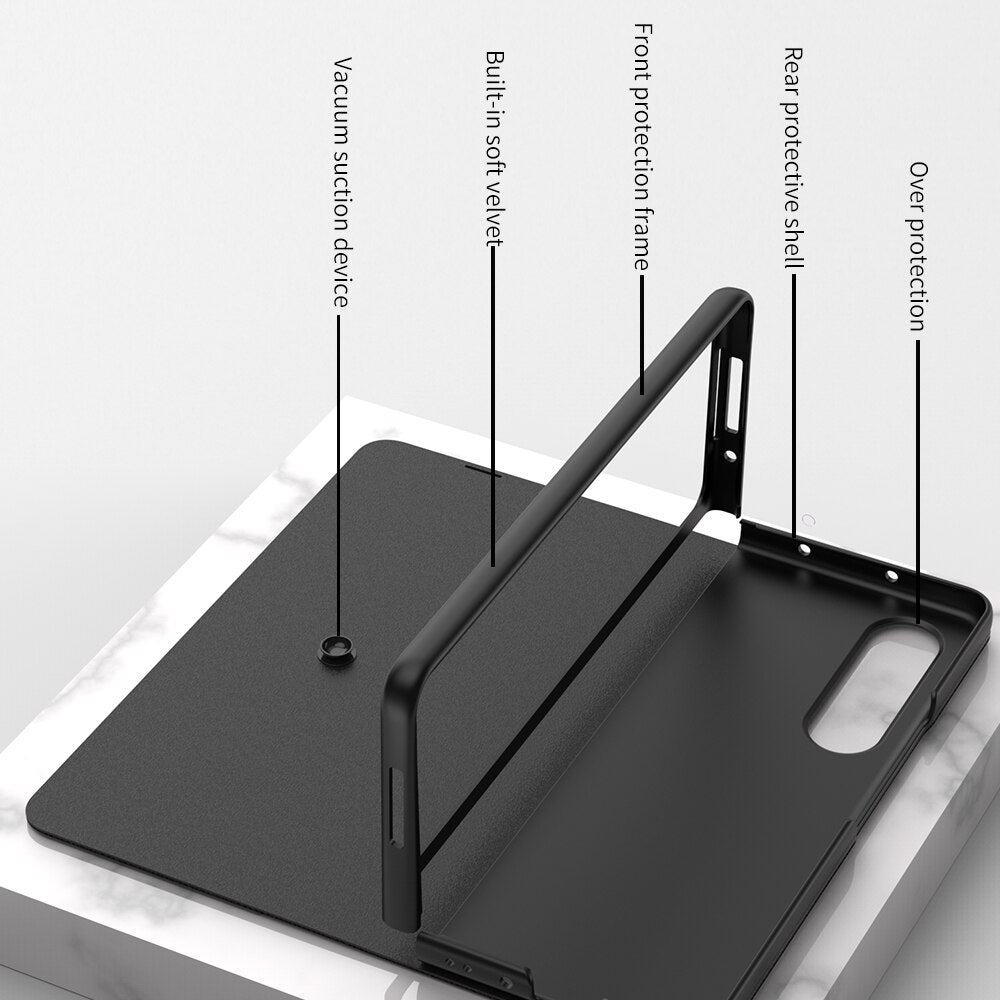 Pen Slot Holder Flip Leather Case For Samsung Galaxy Z Fold