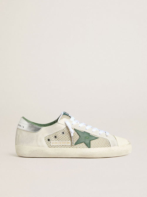 LTD Baskets – Suede & White Mesh with Green Leather Star Edition