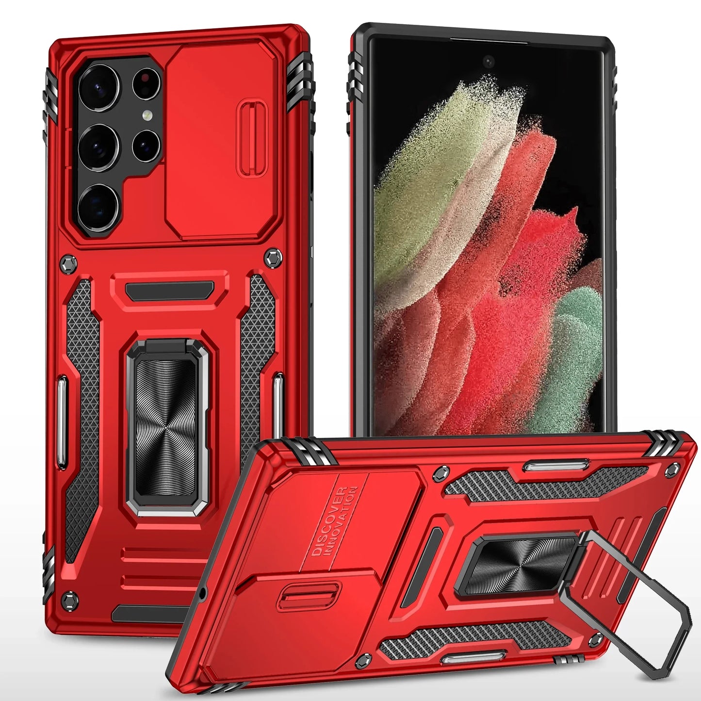 Slide Camera Full-Body Shockproof Rugged Military-Grade Case for Samsung Galaxy S