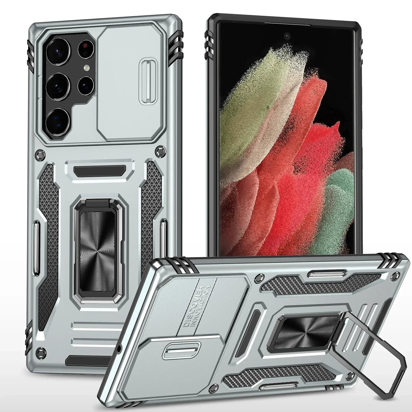 Slide Camera Full-Body Shockproof Rugged Military-Grade Case for Samsung Galaxy S