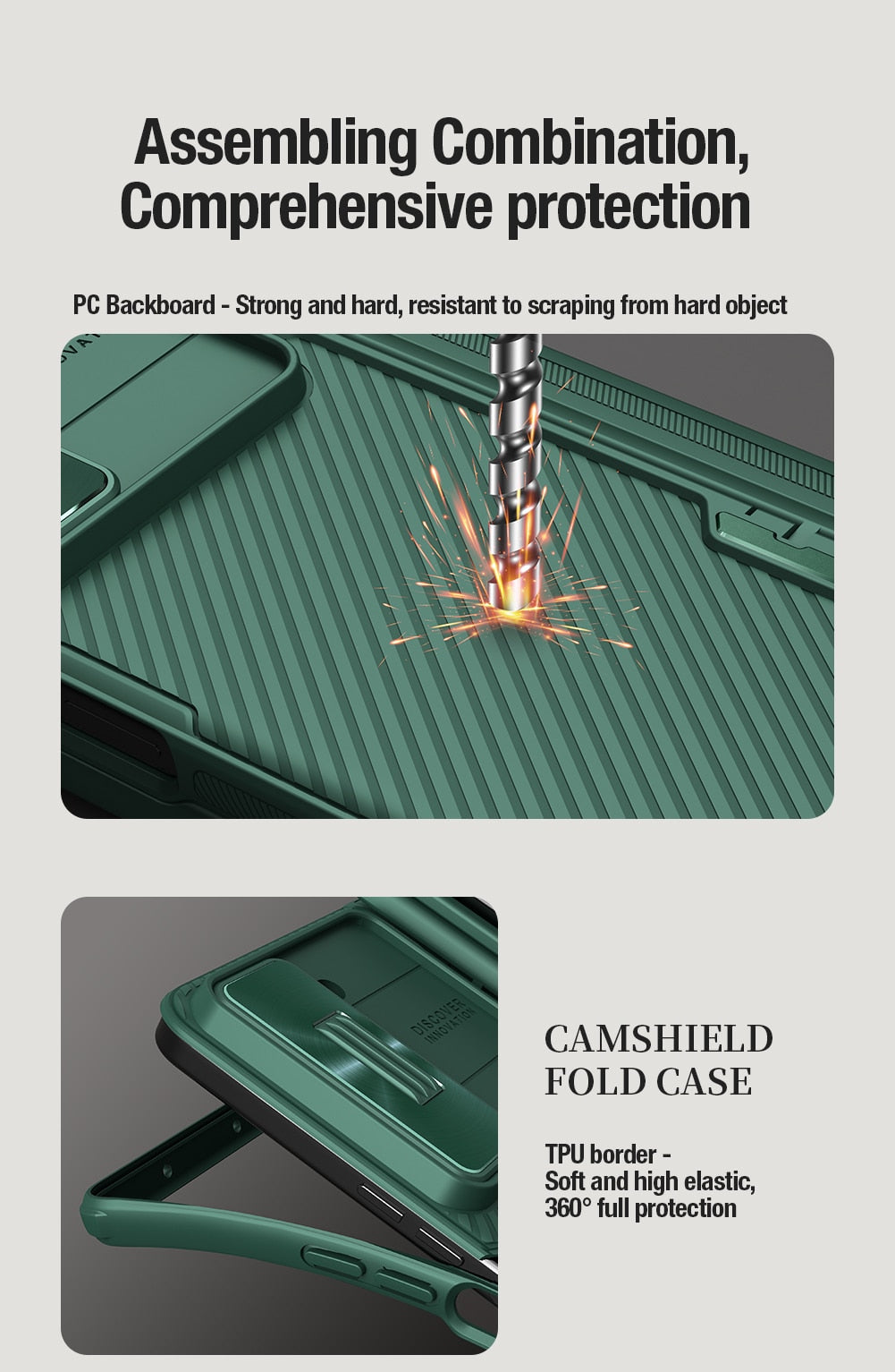 CamShield Case With S-Pen Holder & Slide Camera Protector For Samsung Galaxy Z Fold
