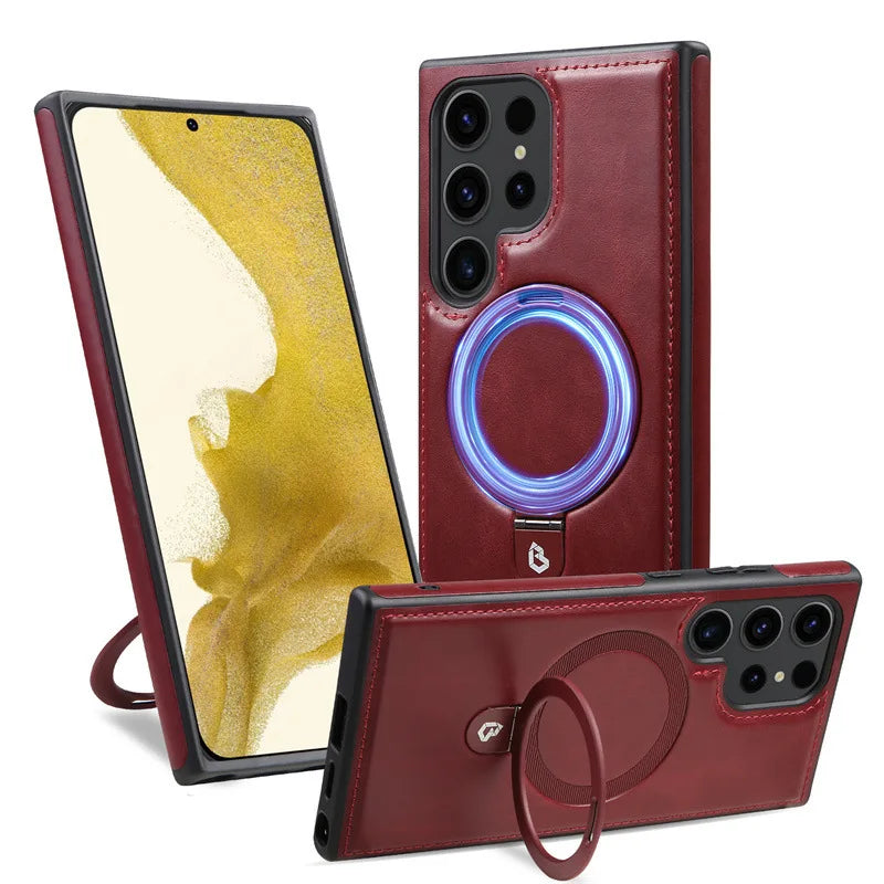 Luxury PU Leather Magnetic Stand Case for Samsung Galaxy S Series