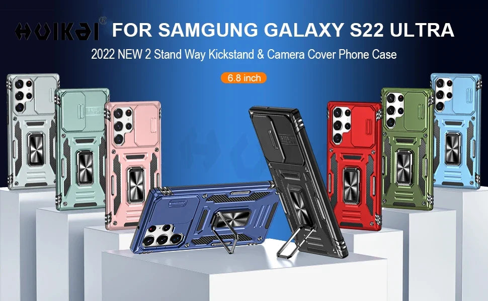 Slide Camera Full-Body Shockproof Rugged Military-Grade Case for Samsung Galaxy S