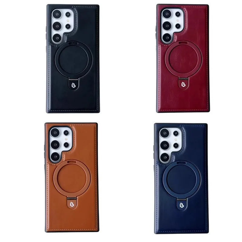 Luxury PU Leather Magnetic Stand Case for Samsung Galaxy S Series