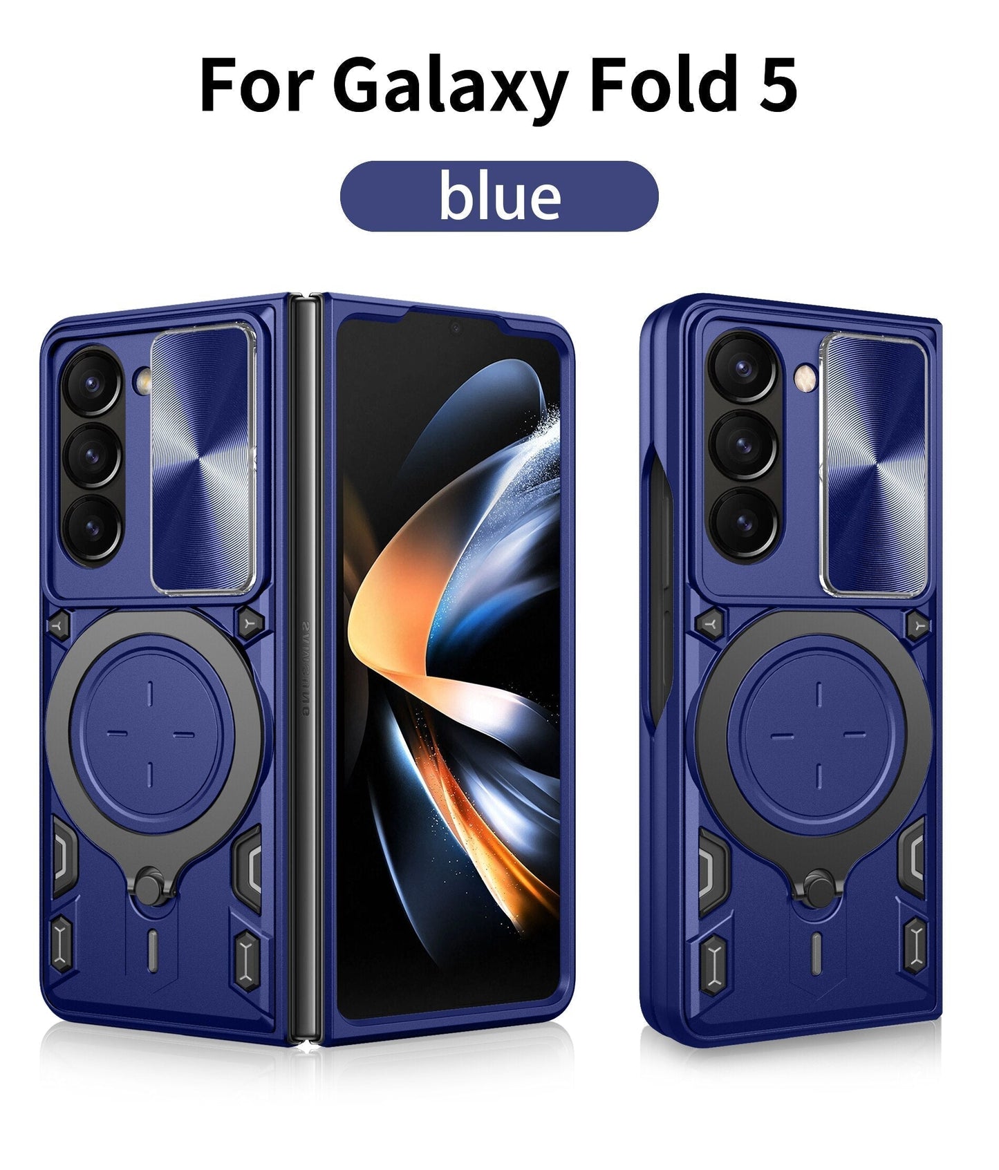 Magnetic Armor Case with Ring & Window Camera Protector For Galaxy Z Fold
