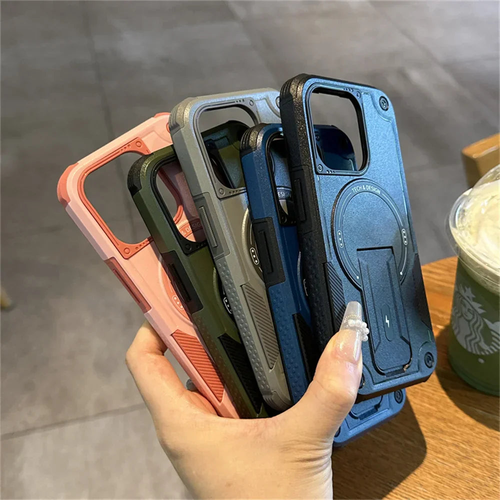 MagSafe Fold Stand Case for iPhone 11-16 Pro Max