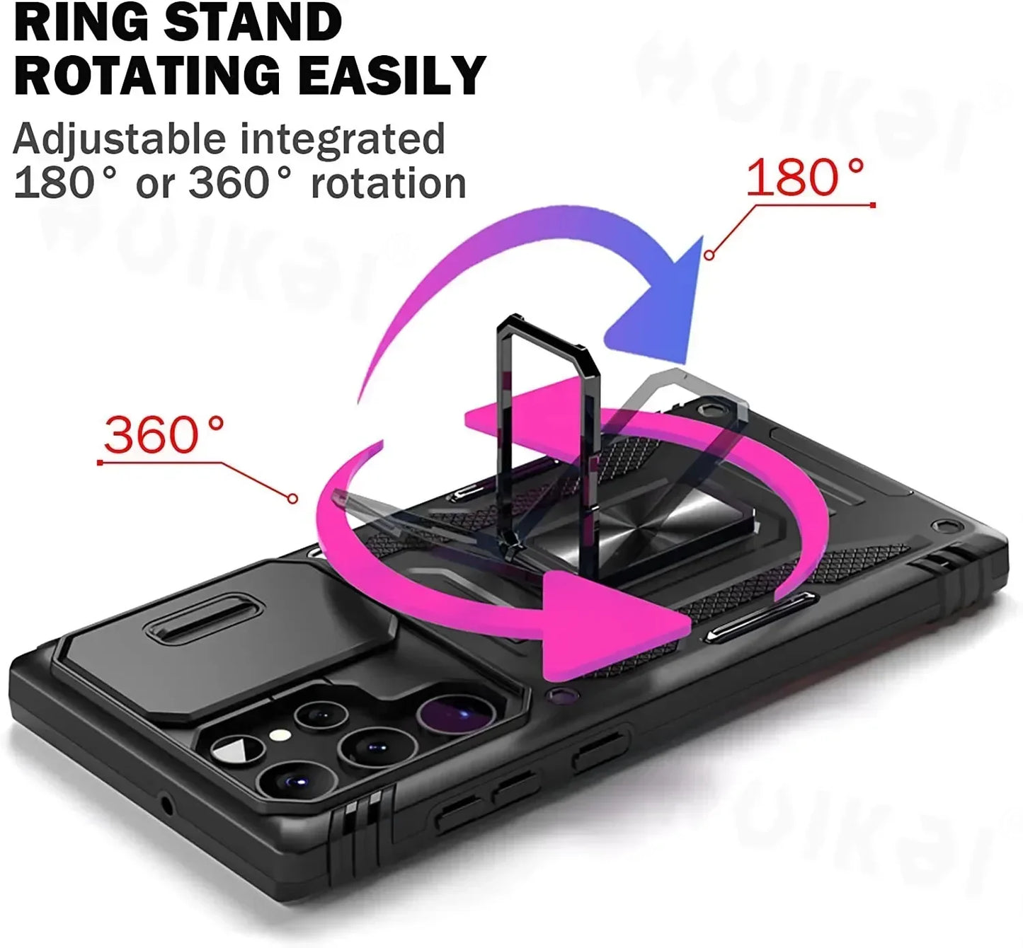Slide Camera Full-Body Shockproof Rugged Military-Grade Case for Samsung Galaxy S