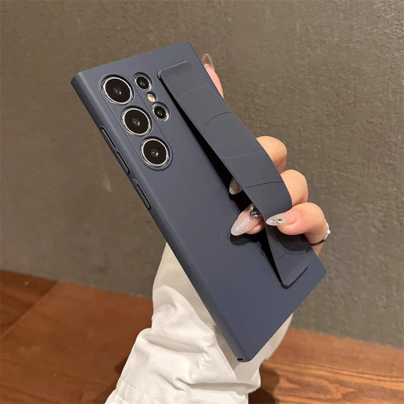Luxury Matte Strap Shockproof Case for Samsung Galaxy S