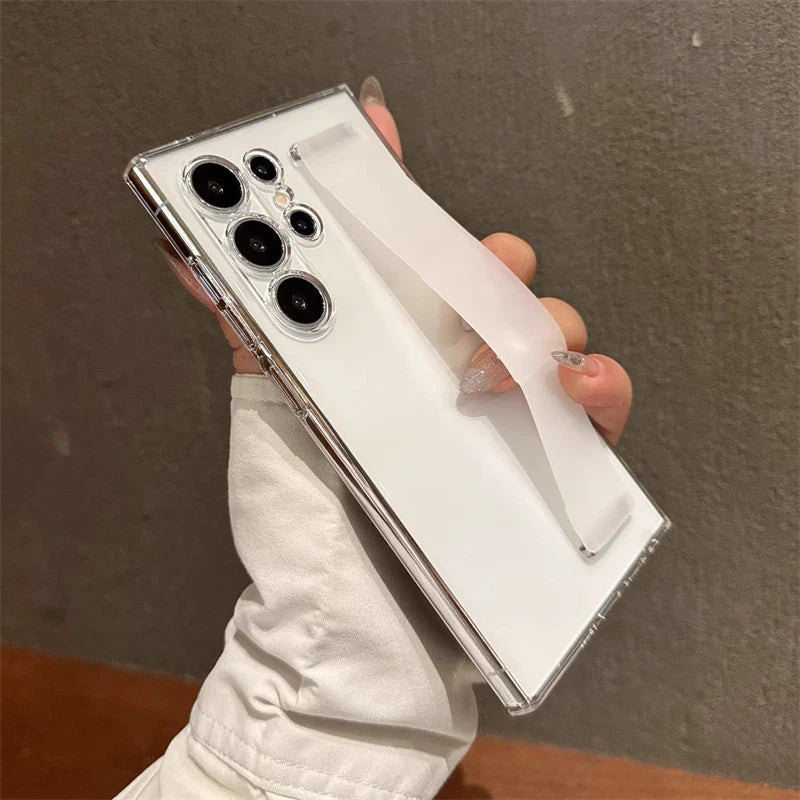 Luxury Matte Strap Shockproof Case for Samsung Galaxy S
