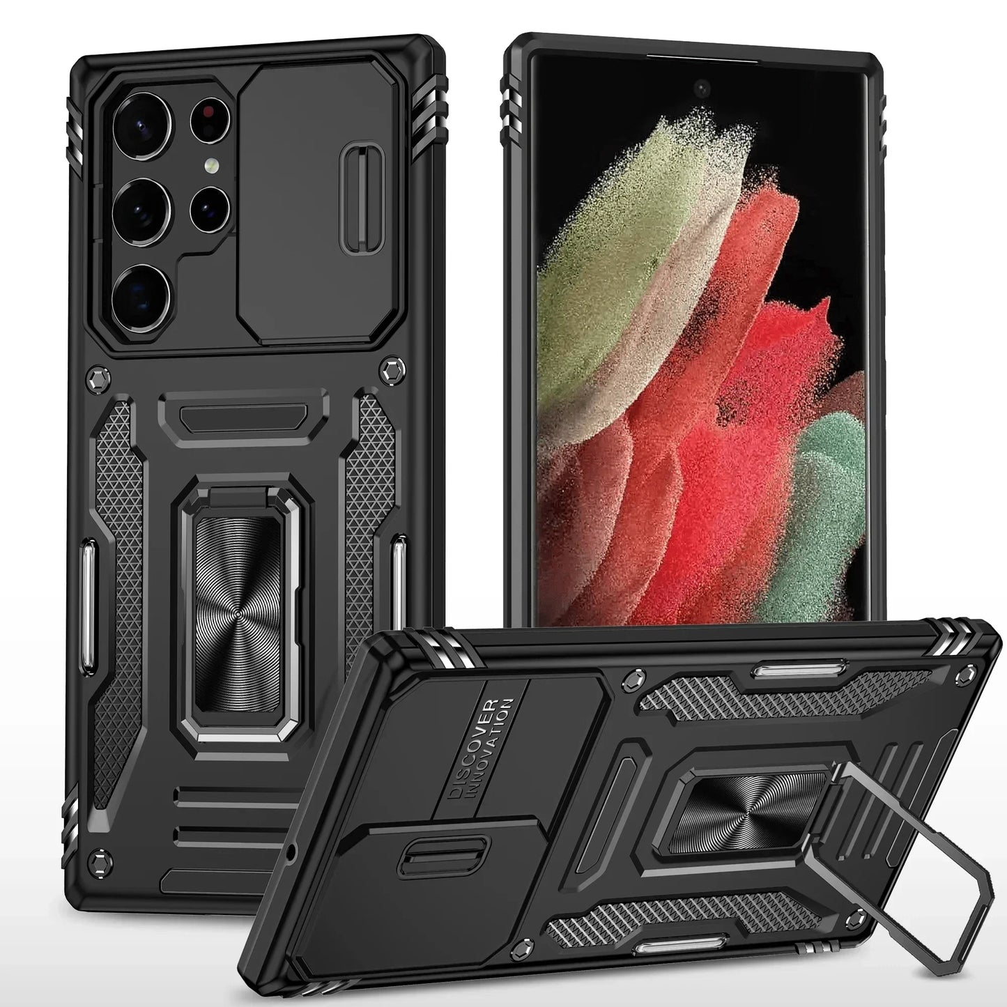 Slide Camera Full-Body Shockproof Rugged Military-Grade Case for Samsung Galaxy S