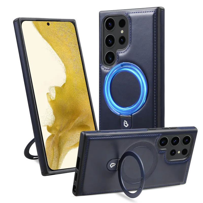 Luxury PU Leather Magnetic Stand Case for Samsung Galaxy S Series