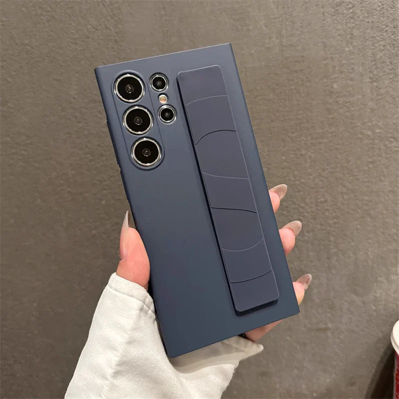 Luxury Matte Strap Shockproof Case for Samsung Galaxy S