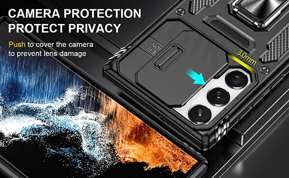 Slide Camera Full-Body Shockproof Rugged Military-Grade Case for Samsung Galaxy S