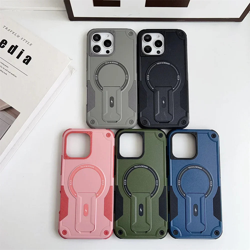 MagSafe Fold Stand Case for iPhone 11-16 Pro Max