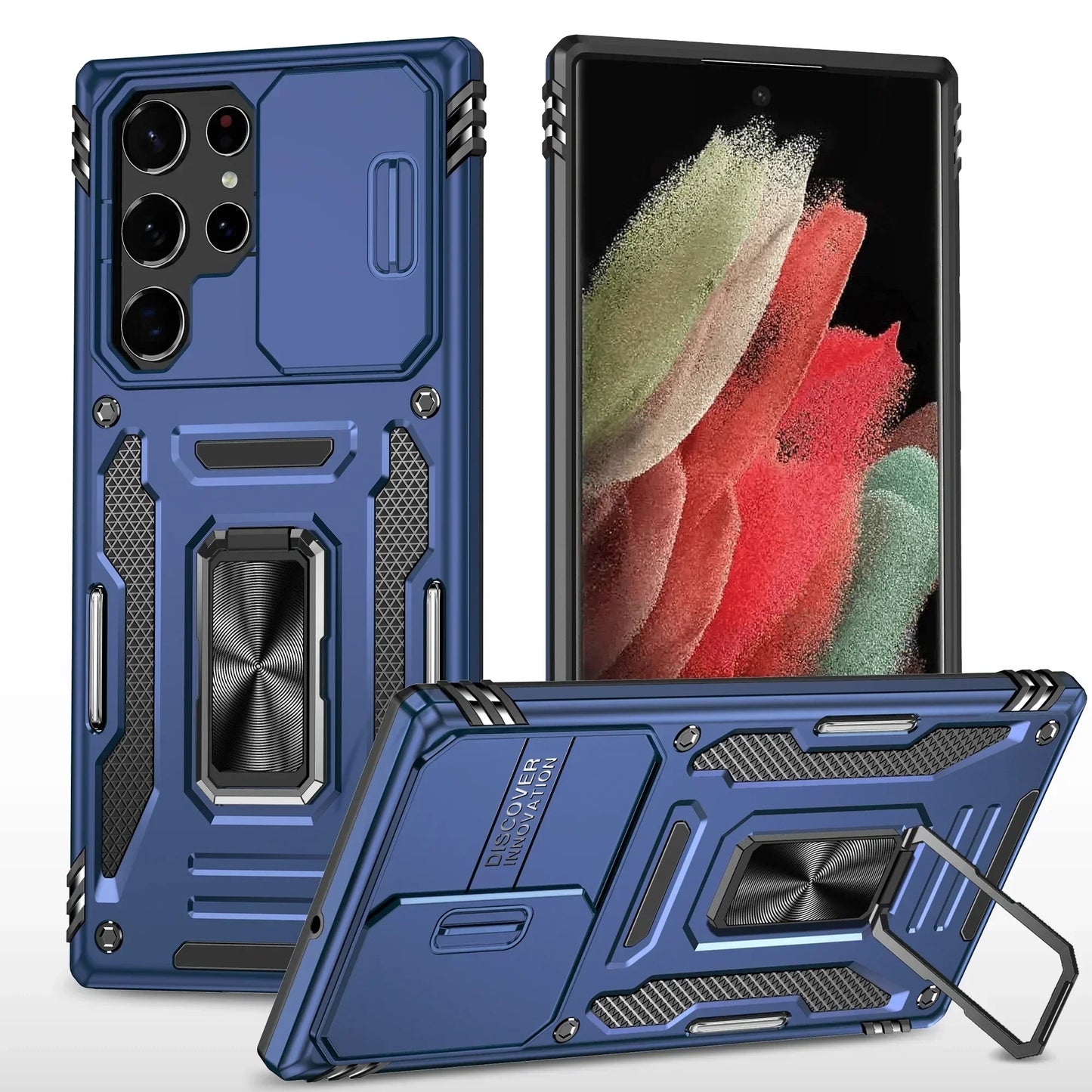 Slide Camera Full-Body Shockproof Rugged Military-Grade Case for Samsung Galaxy S