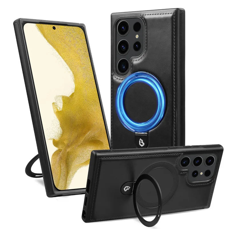 Luxury PU Leather Magnetic Stand Case for Samsung Galaxy S Series