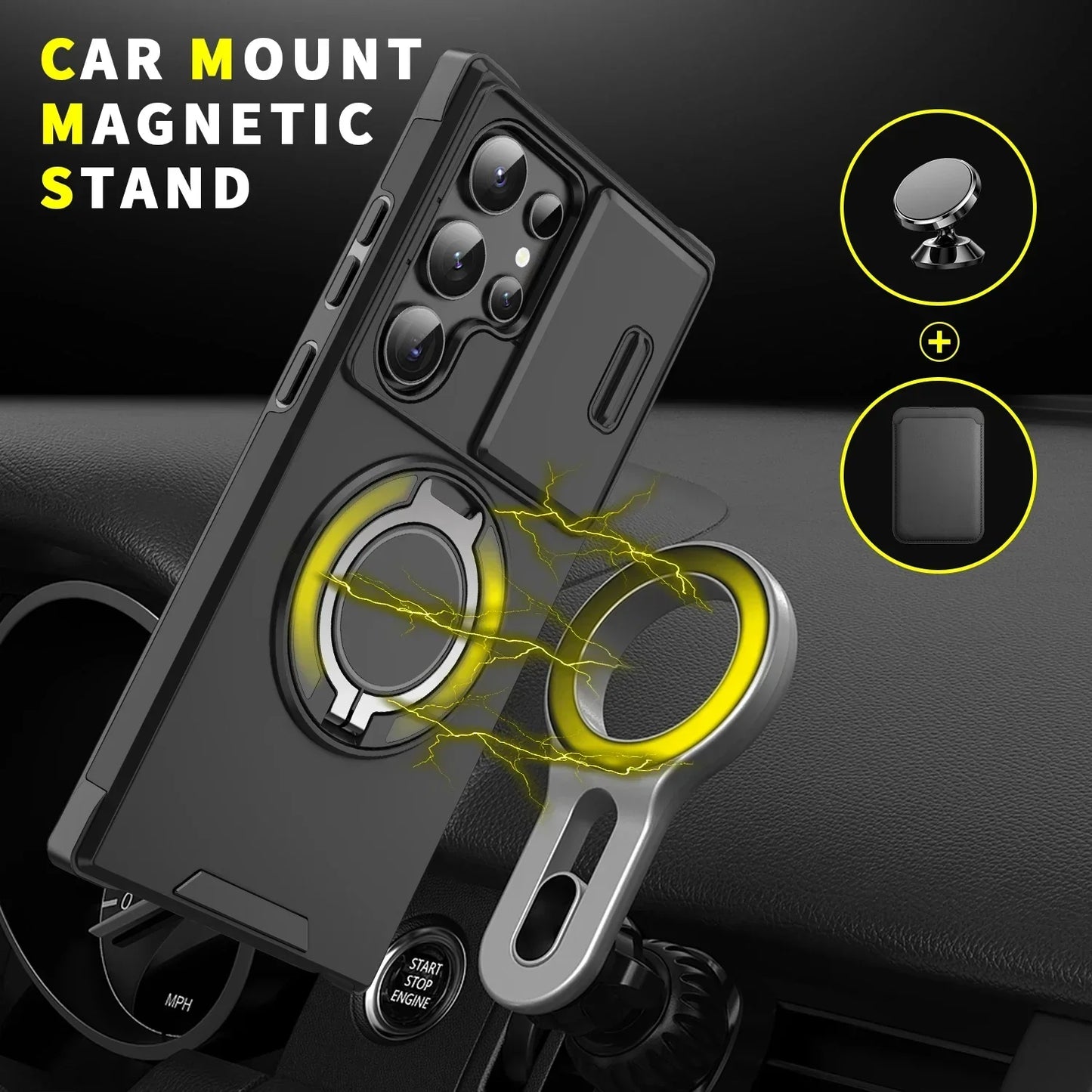Armor Magnetic Bracket Case for Samsung Galaxy S Series