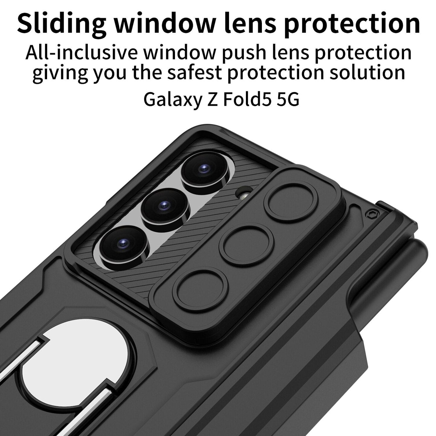 Shockproof Matte Case with Bracket & Pen Slot Holder For Samsung Galaxy Z Fold