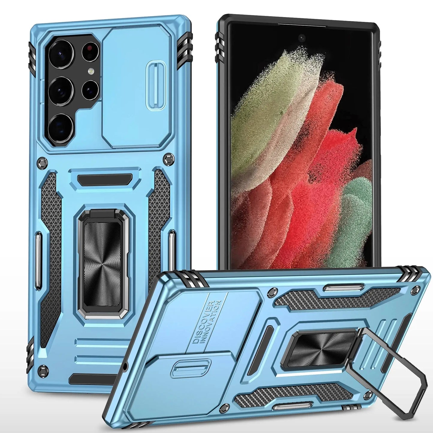 Slide Camera Full-Body Shockproof Rugged Military-Grade Case for Samsung Galaxy S
