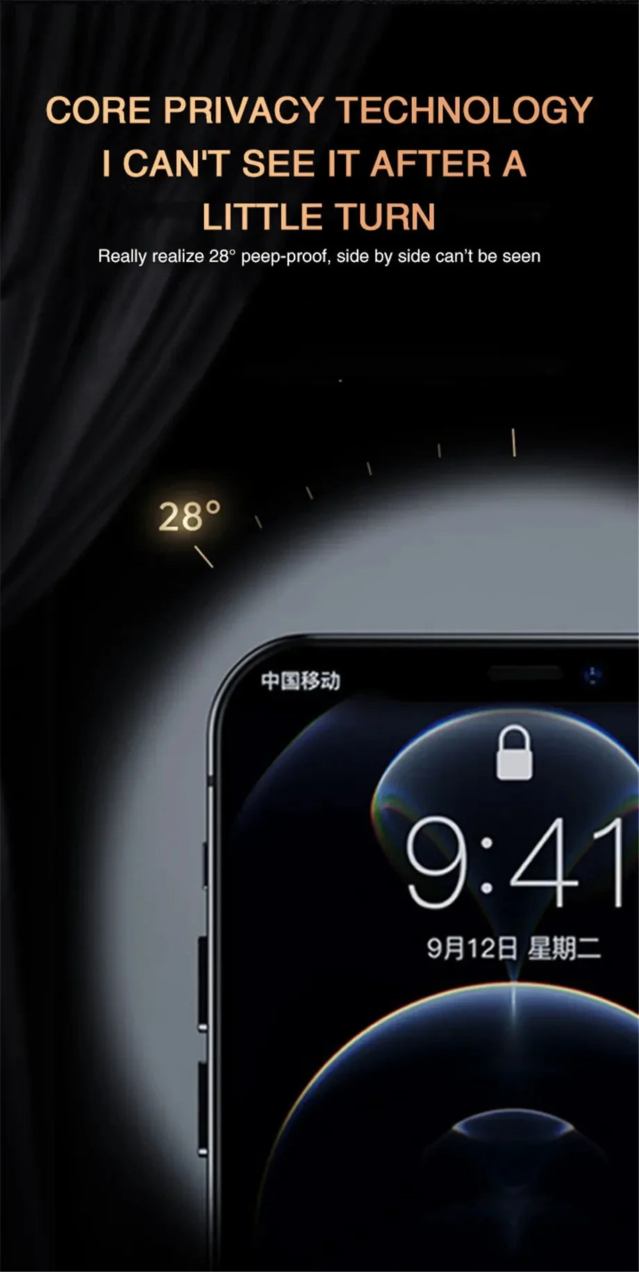 Anti-Spy Tempered Glass Privacy Screen Protector for iPhone Series