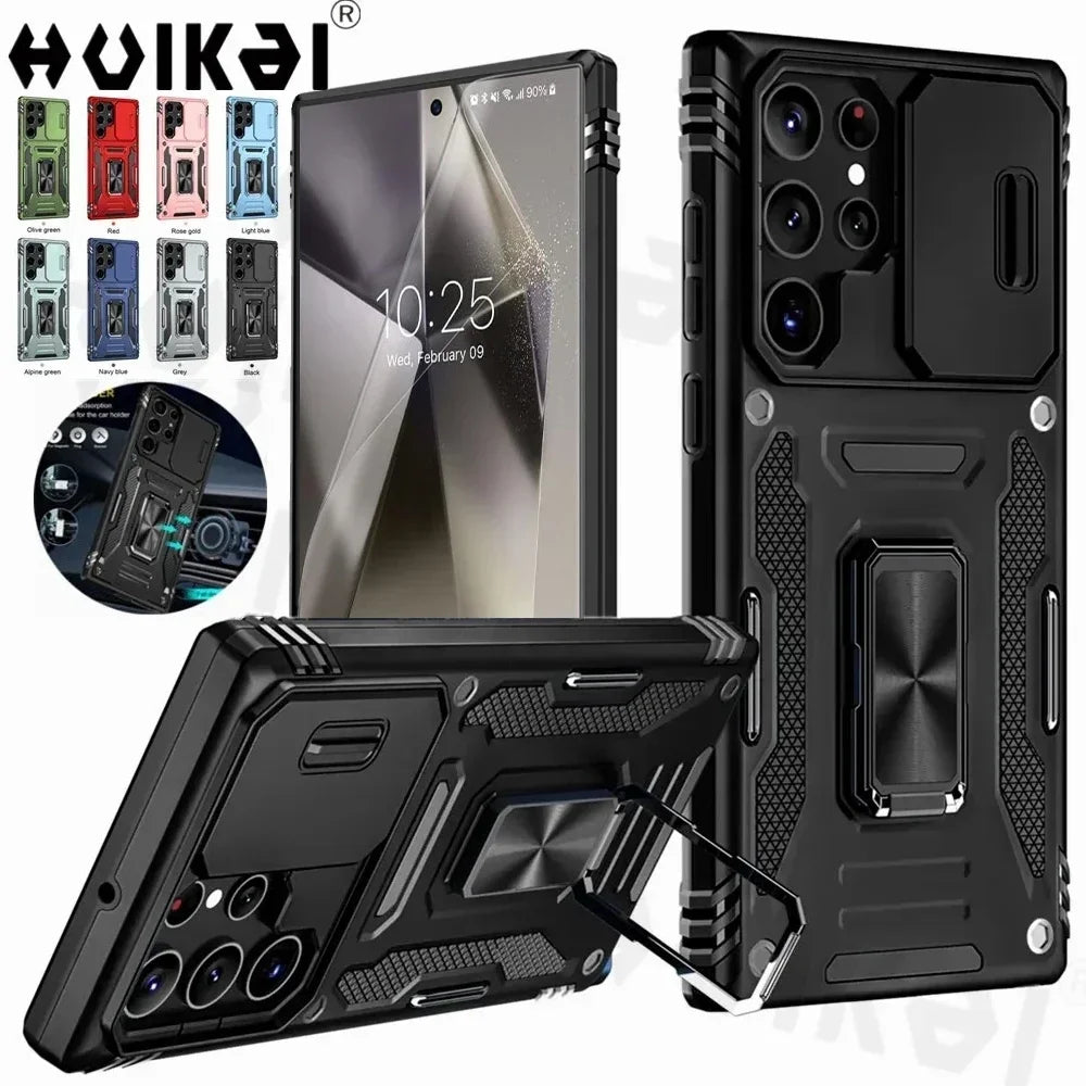 Slide Camera Full-Body Shockproof Rugged Military-Grade Case for Samsung Galaxy S