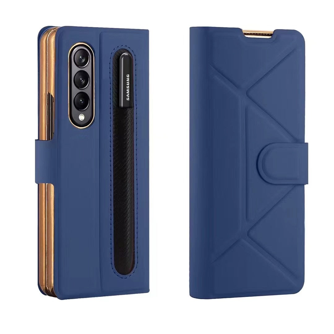 Leather Flip Stand S Pen Holder Slot Case For Samsung Galaxy Z Fold Series