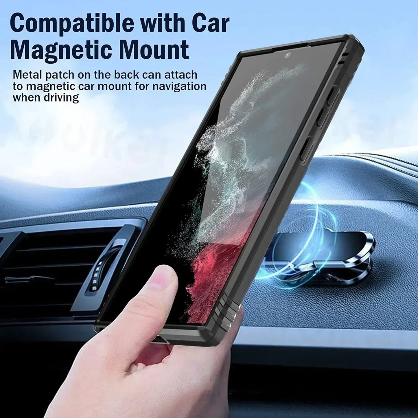 Slide Camera Full-Body Shockproof Rugged Military-Grade Case for Samsung Galaxy S