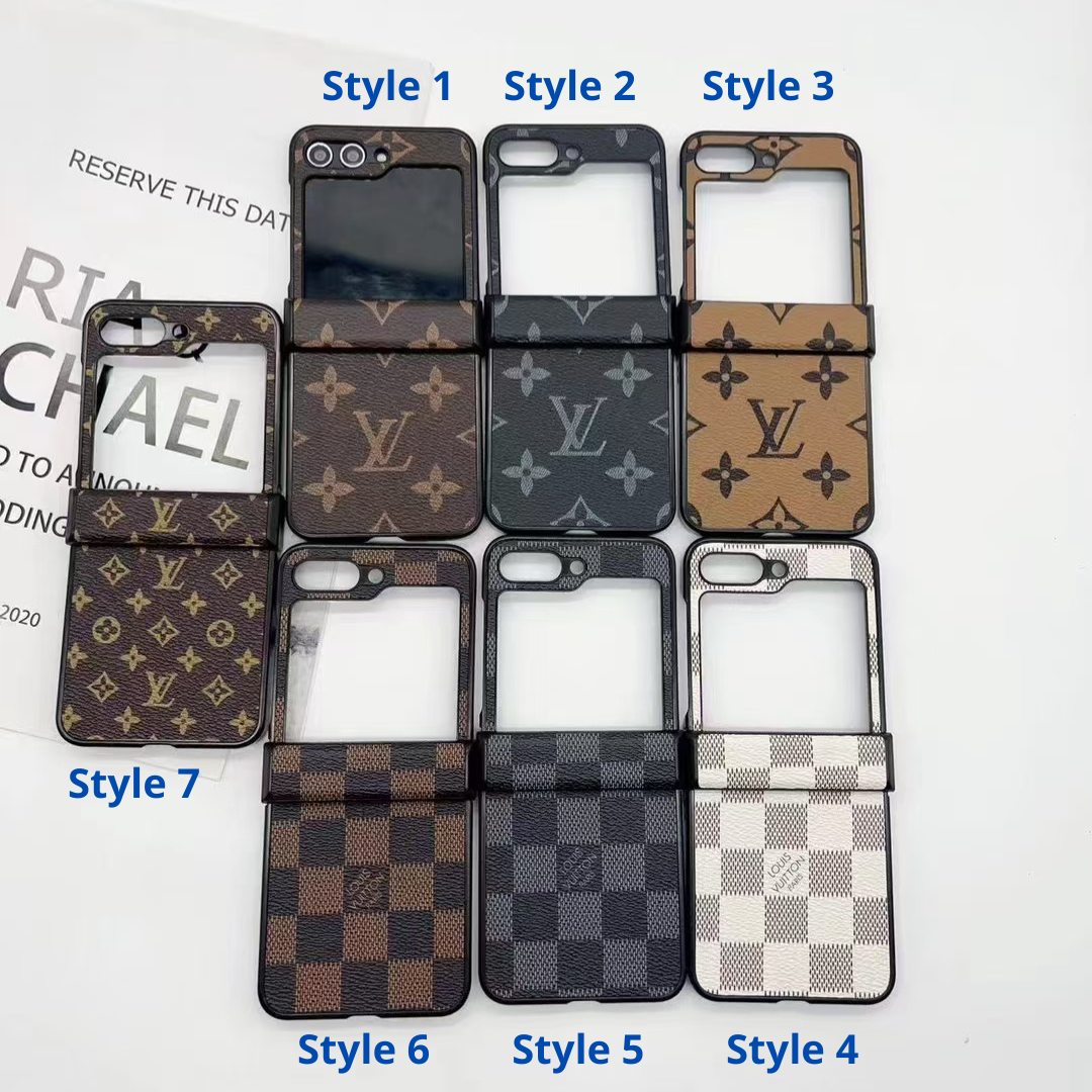 Premium Monogram Pattern Case for Samsung Galaxy Z Flip – Designer-Inspired Leather Texture