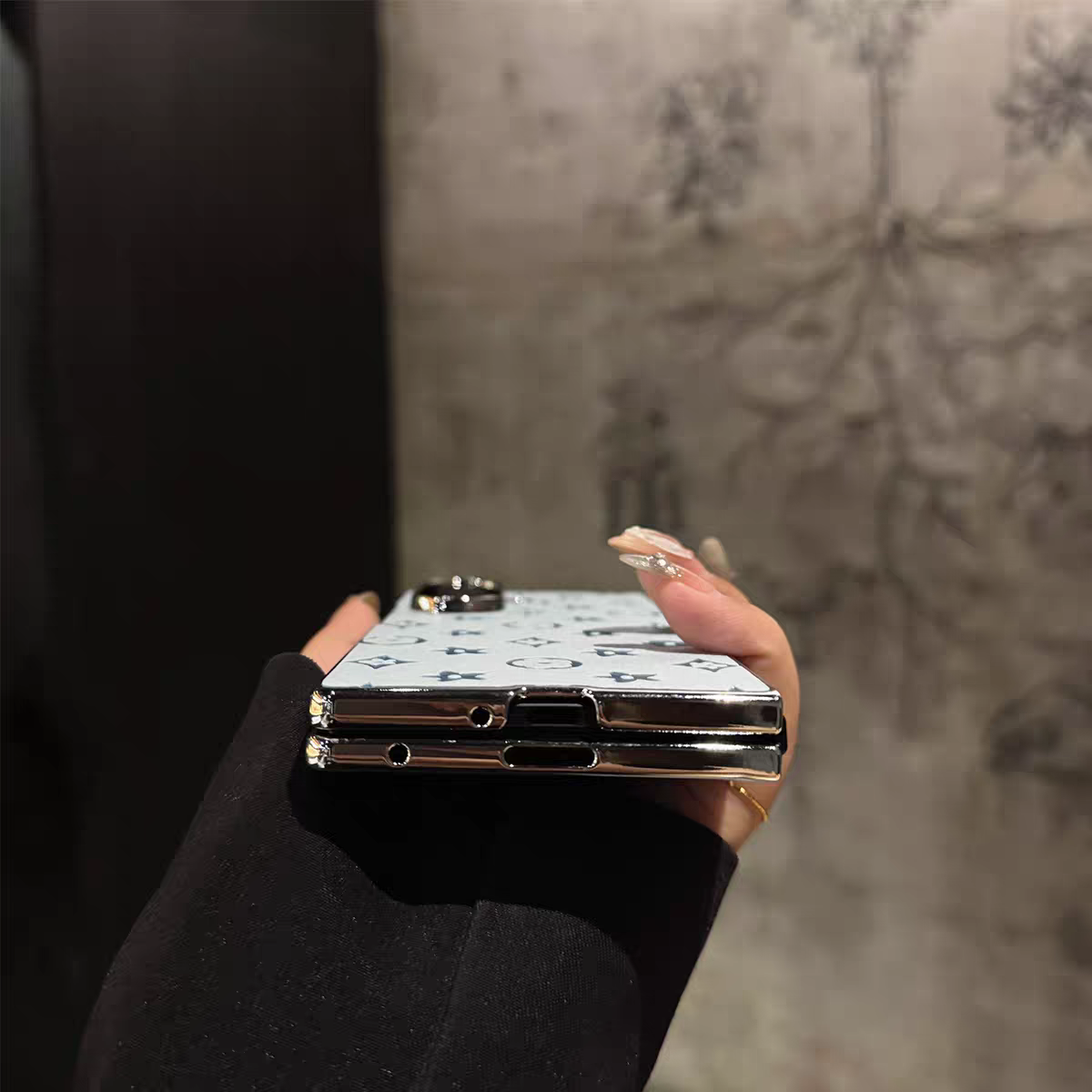 Monogram Leather Case for Samsung Galaxy Z Fold Series