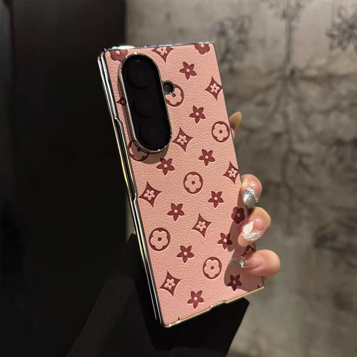 Monogram Leather Case for Samsung Galaxy Z Fold Series