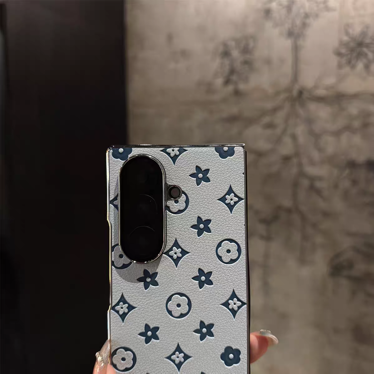 Monogram Leather Case for Samsung Galaxy Z Fold Series