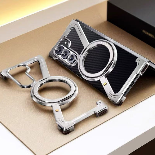 Ultra Luxury Metal Frame Magnetic Ring Case for Samsung Z Fold Series