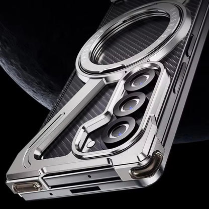 Ultra Luxury Metal Frame Magnetic Ring Case for Samsung Z Fold Series