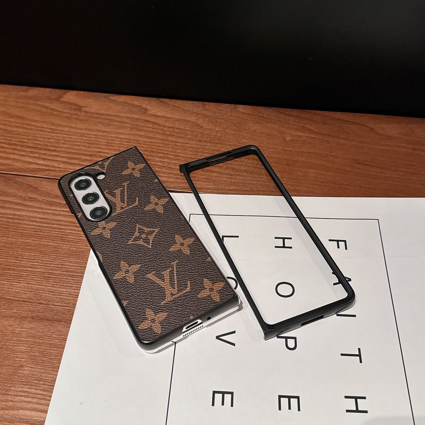 Luxury Monogram Leather Case for Samsung Galaxy Z Fold – Designer-Inspired Premium Cover