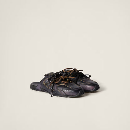530 SL Mules – Bleached Leather & Gum Sole Black Edition