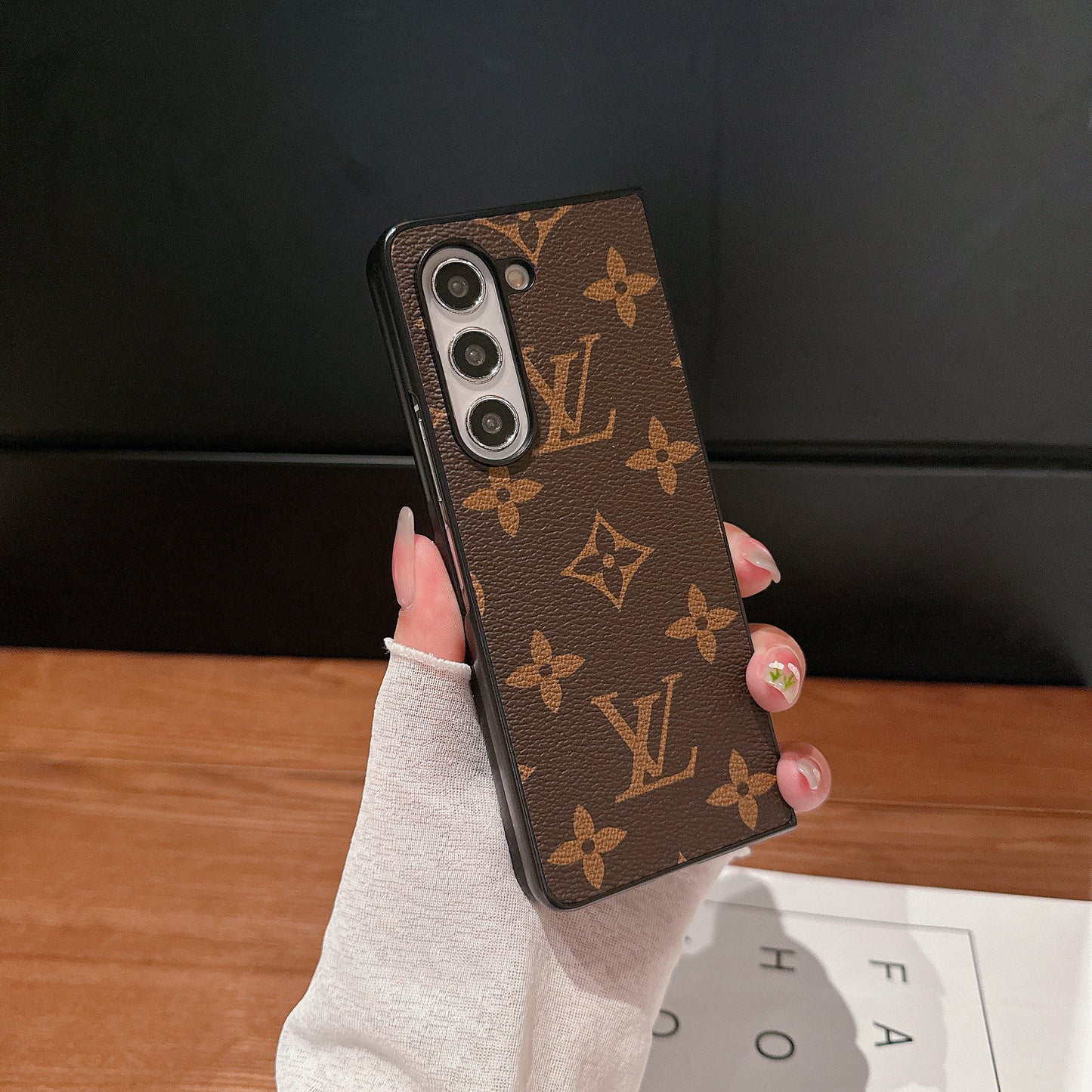 Luxury Monogram Leather Case for Samsung Galaxy Z Fold – Designer-Inspired Premium Cover