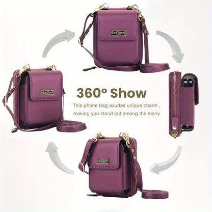 Foldable Phone Pouch with Long Strap – Premium LIU Phone Bag for Samsung Z Flip Series