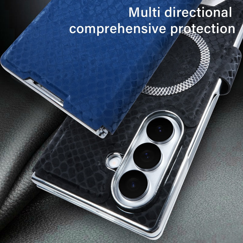 Elegant Snake-Texture Leather Flip Case for Samsung Z Fold