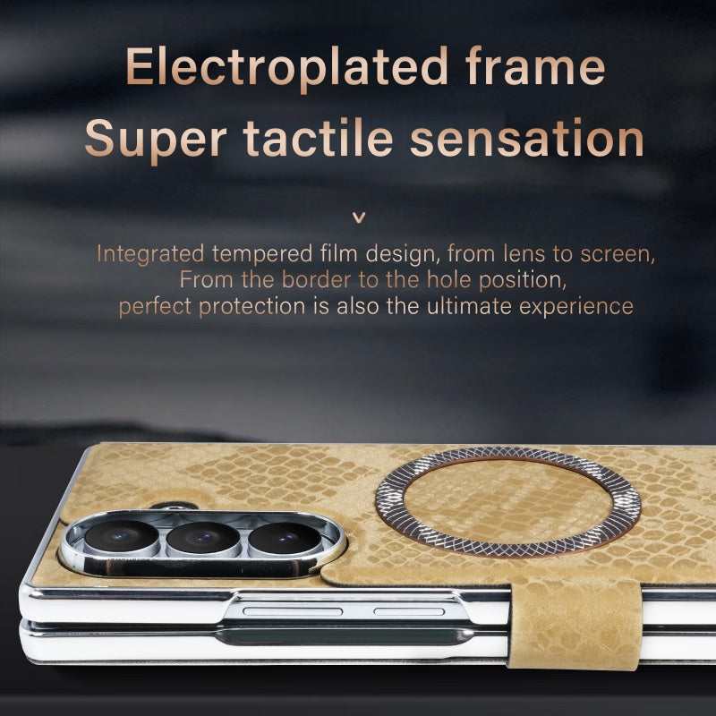 Elegant Snake-Texture Leather Flip Case for Samsung Z Fold