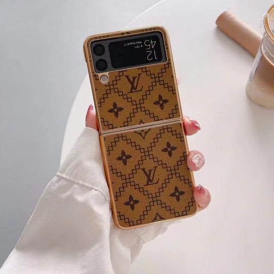 Luxury Patterned Z Flip Case with Gold Frame –for Samsung Z Flip