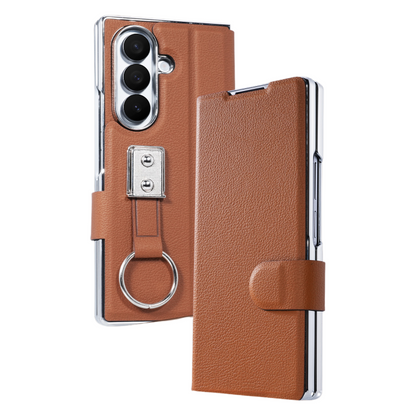 Premium Leather Strap Ring Case for Samsung Z Fold Series