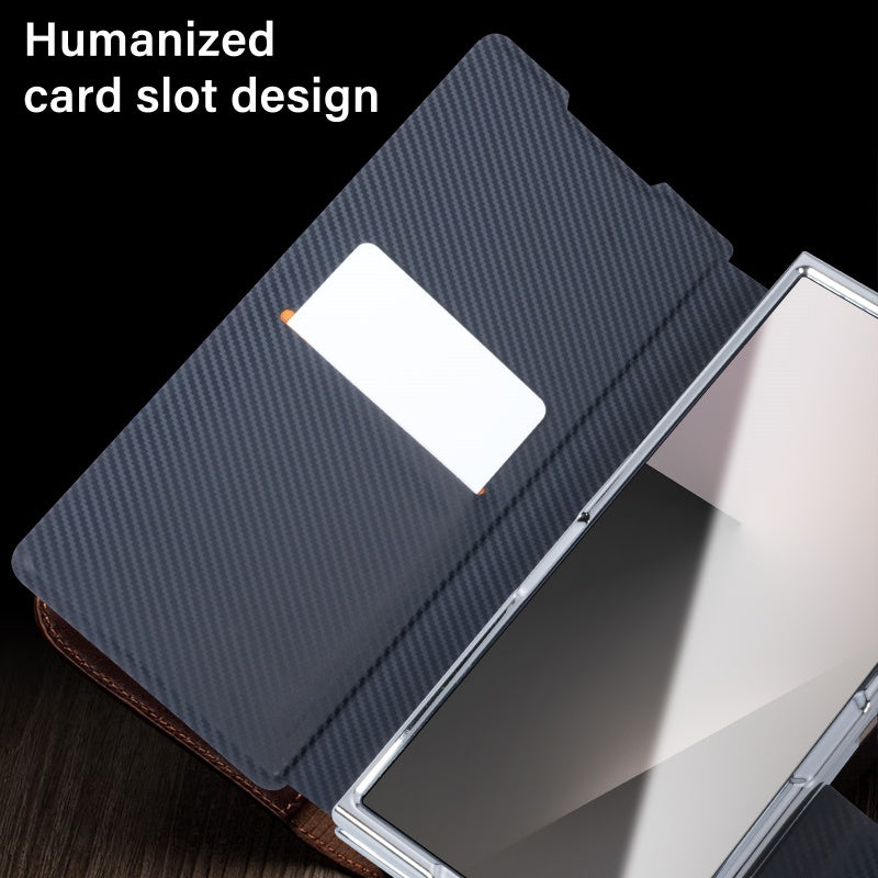 Premium Leather Strap Ring Case for Samsung Z Fold Series